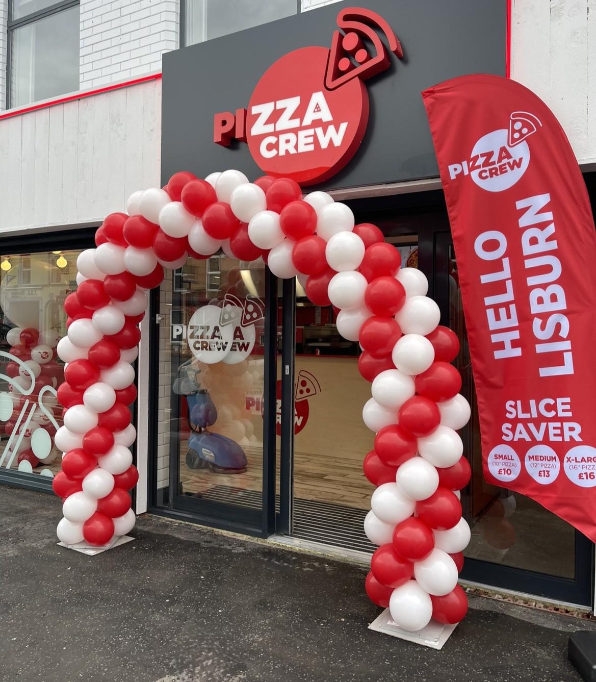 Pizza Crew store opening Balloons